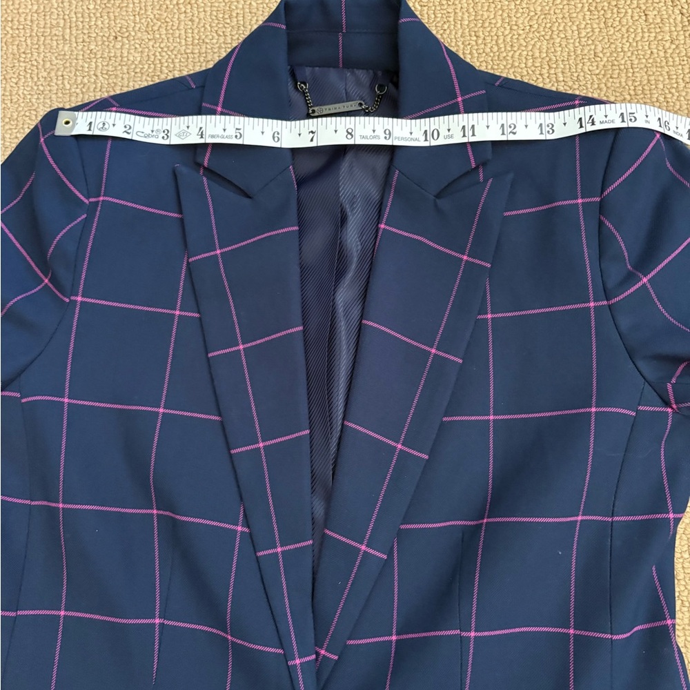 NWT Trina Turk Women’s Navy and Magenta Grid Suit, both size 4 - Picture 8 of 10